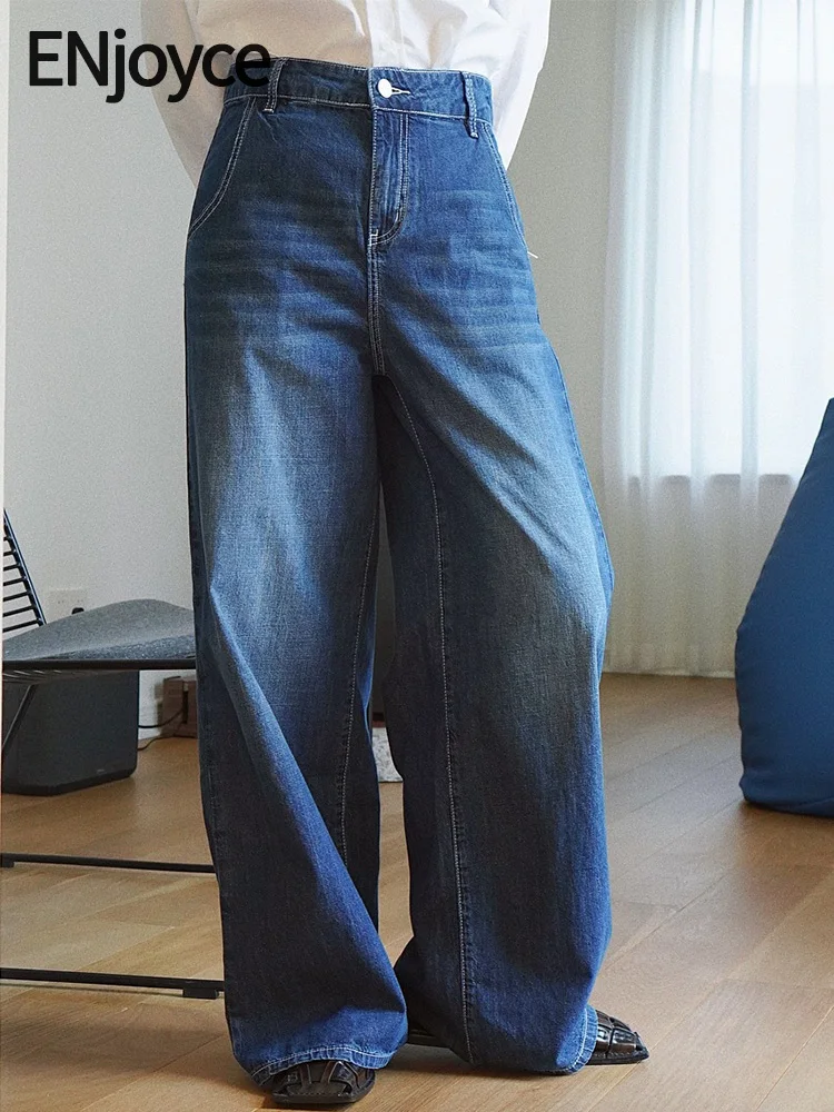 ENjoyce Spring Fall Women Original Cotton High Waist Jeans Street Style Loose Straight Denim Pants Wide Leg Mopping Trousers
ENjoyce Spring Fall Women Original Cotton High Waist Jeans Street Style Loose Straight Denim Pants Wide Leg Mopping Trousers