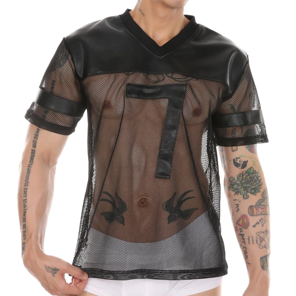 Men Short Sleeve Mesh See Through Blouse T-Shirt Costume Fishnet Muscle Tops Tee
Men Short Sleeve Mesh See Through Blouse T-Shirt Costume Fishnet Muscle Tops Tee