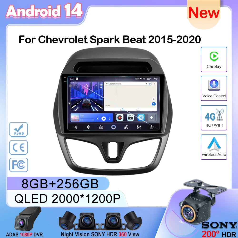Android 14 для Chevrolet Spark Beat 2015-2018 автомобильное стерео устройство мультимедийное радио видеоплеер GPS беспроводное Carplay Android Авто 4G
Android 14 для Chevrolet Spark Beat 2015-2018 автомобильное стерео устройство мультимедийное радио видеоплеер GPS беспроводное Carplay Android Авто 4G