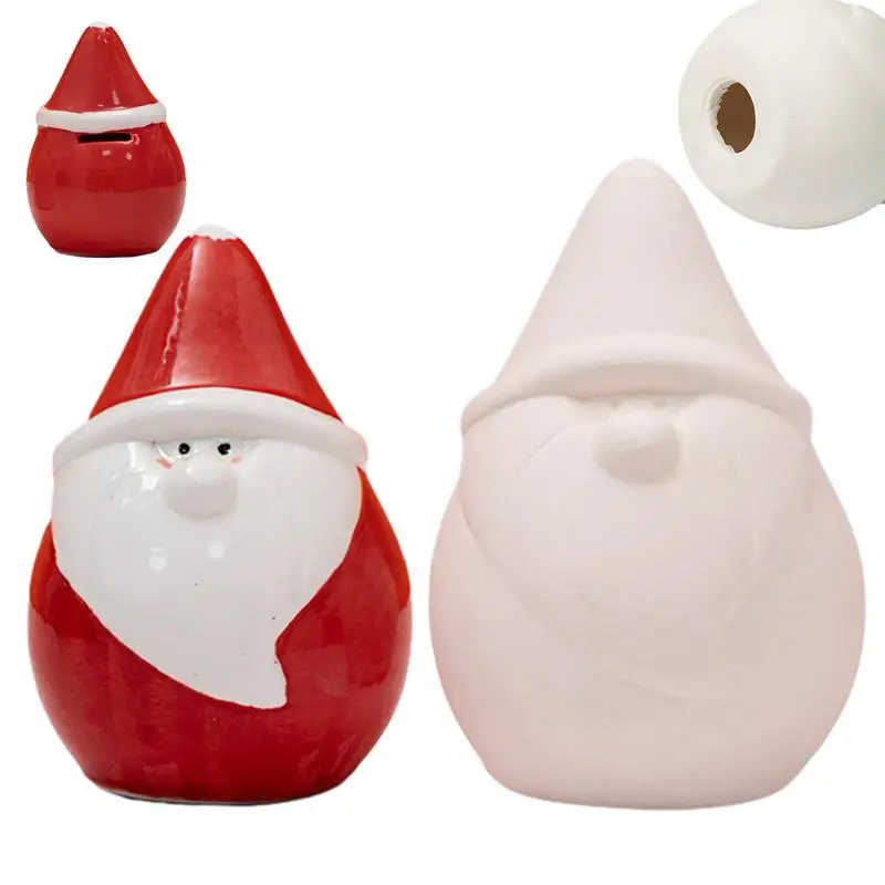 

Santa Claus Money Jar 2Pcs Cartoon Figurine Santa Claus Sculpture Tabletop Ornaments For Display Shelf Dining Table Coffee Table