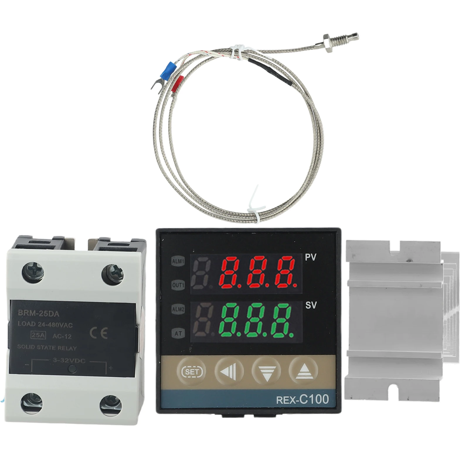 Professional REX C100 Temperature Controller SSR 25DA K Thermocouple Heat Sink Kit for Optimal Temperature Management
Professional REX C100 Temperature Controller SSR 25DA K Thermocouple Heat Sink Kit for Optimal Temperature Management