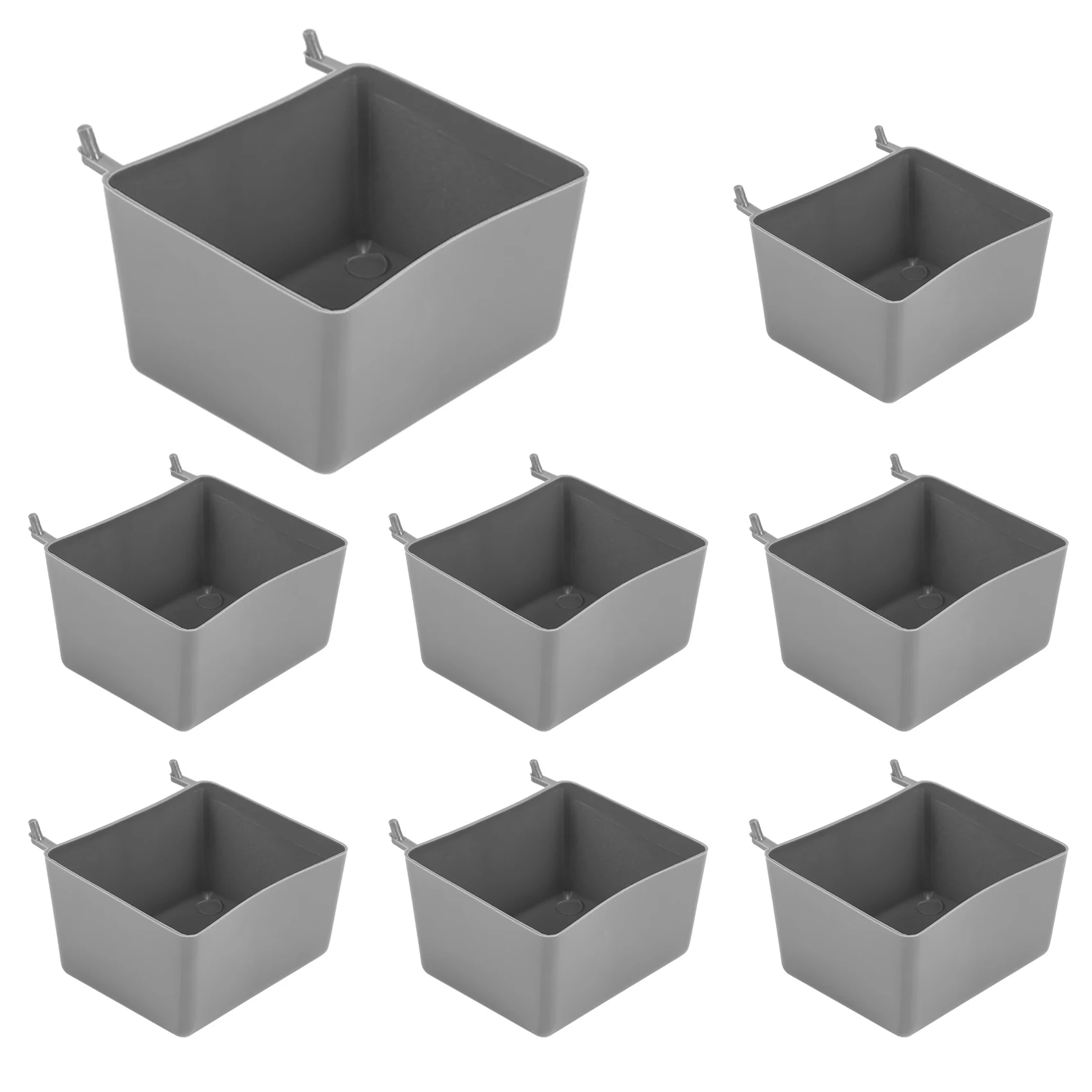 8 Pieces Pegboard Bins Kit Pegboard Parts Storage Pegboard Accessories Workbench Bins for Organizing Hardware(Grey)
8 Pieces Pegboard Bins Kit Pegboard Parts Storage Pegboard Accessories Workbench Bins for Organizing Hardware(Grey)