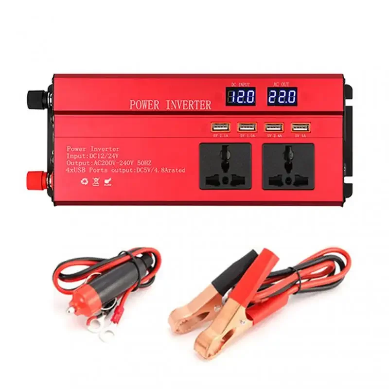 6000W 4000W Solar Car Inverter Pure Sine Wave Inverter DC12V/24V to AC 220V Sine Wave Voltage Converter Adapter Car Inverter
6000W 4000W Solar Car Inverter Pure Sine Wave Inverter DC12V/24V to AC 220V Sine Wave Voltage Converter Adapter Car Inverter