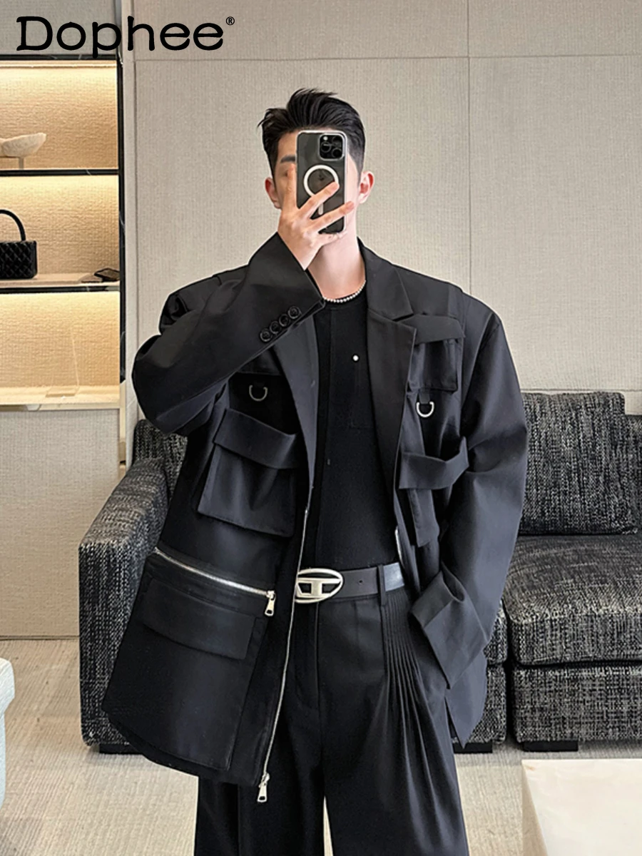 Spring 2024 Men's Three-Dimensional Multi-Pocket Suit Jacket Men's Handsome Trendy Long Sleeve Loose Comfortable Blazers
Spring 2024 Men's Three-Dimensional Multi-Pocket Suit Jacket Men's Handsome Trendy Long Sleeve Loose Comfortable Blazers