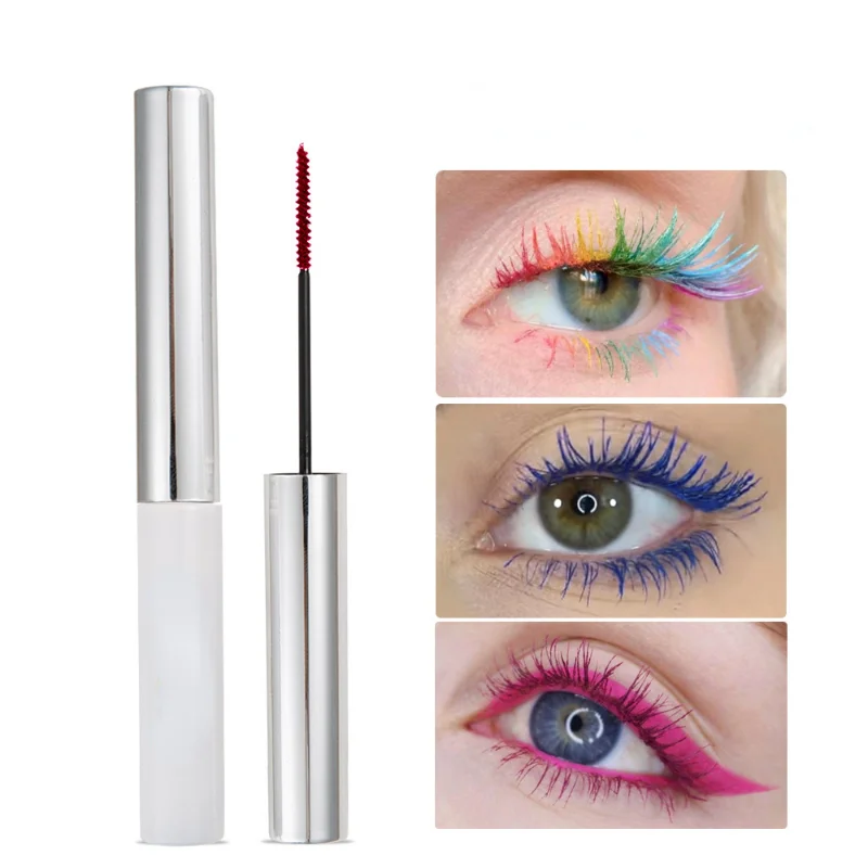 

Color Mascara Waterproof Fast Dry Colorful Eyelashes Curling Lengthening Makeup Eye Lashes Blue Green Red Purple Black White Ink