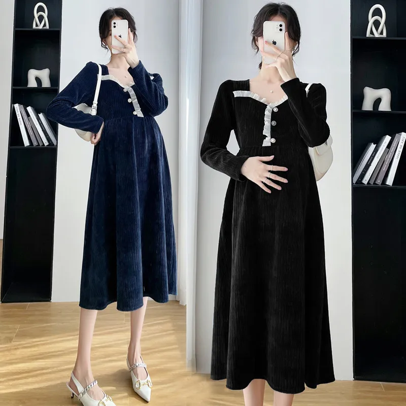 Maternity Patchwork Lace Dress New Clothes For Pregnant Women Fashion High Waist Knee Length Belly Loose Dress Pregnancy Dresses
Maternity Patchwork Lace Dress New Clothes For Pregnant Women Fashion High Waist Knee Length Belly Loose Dress Pregnancy Dresses