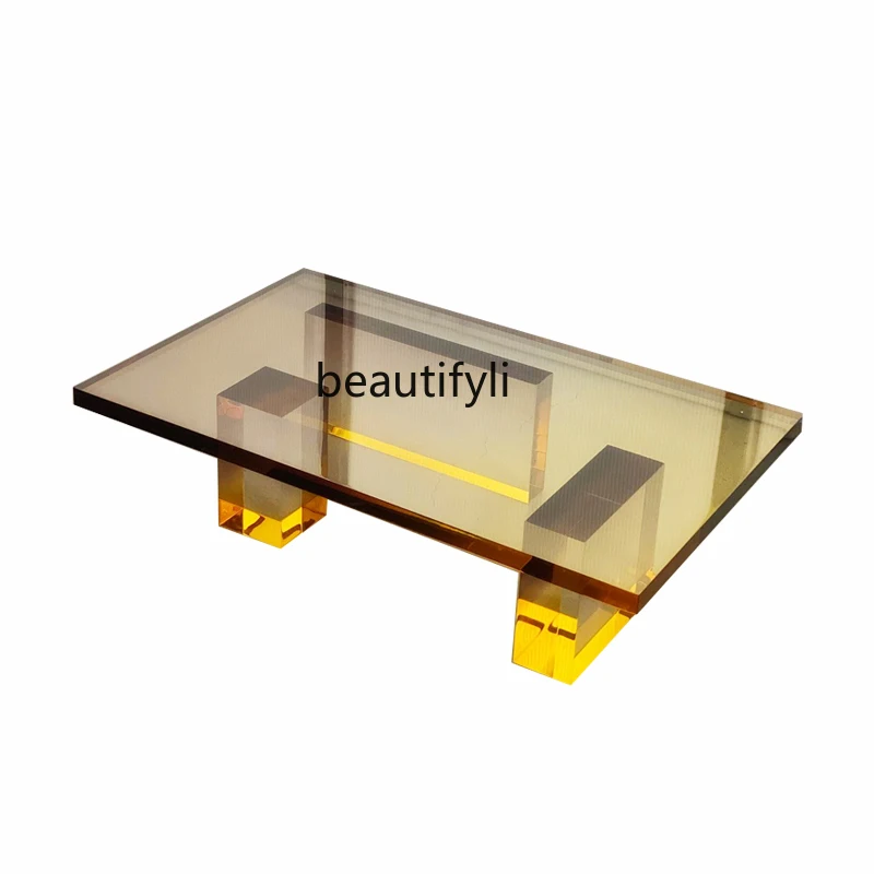 High-End Design Custom Acrylic Amber Coffee Table Rectangular Art High Transparent Crystal Color Lobby Tea Table furniture
High-End Design Custom Acrylic Amber Coffee Table Rectangular Art High Transparent Crystal Color Lobby Tea Table furniture