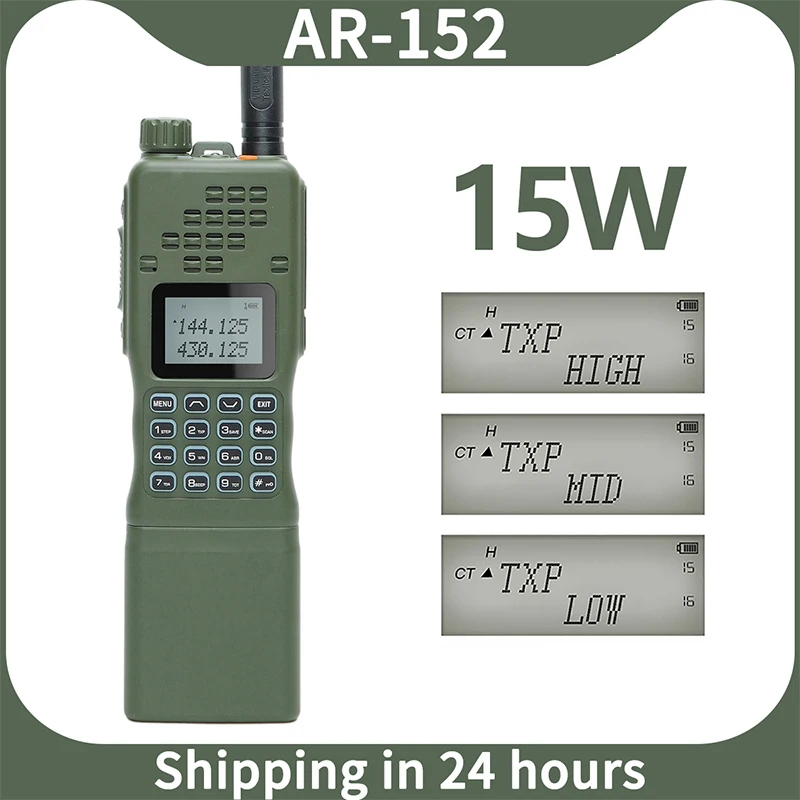 

Baofeng AR-152 VHF/UHF Ham Radio 15W Powerful 12000mAh Battery Portable Tactical Game Walkie Talkie AN /PRC-152 Two Way Radio