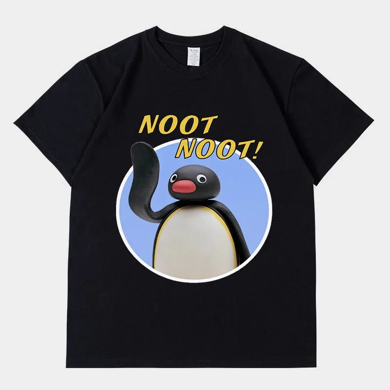 Футболка Noot Pingu с рисунком из мультфильма, забавная Футболка с принтом пингвина и коротким рукавом, мужская и женская одежда, повседневные хлопковые футболки оверсайз
Футболка Noot Pingu с рисунком из мультфильма, забавная Футболка с принтом пингвина и коротким рукавом, мужская и женская одежда, повседневные хлопковые футболки оверсайз