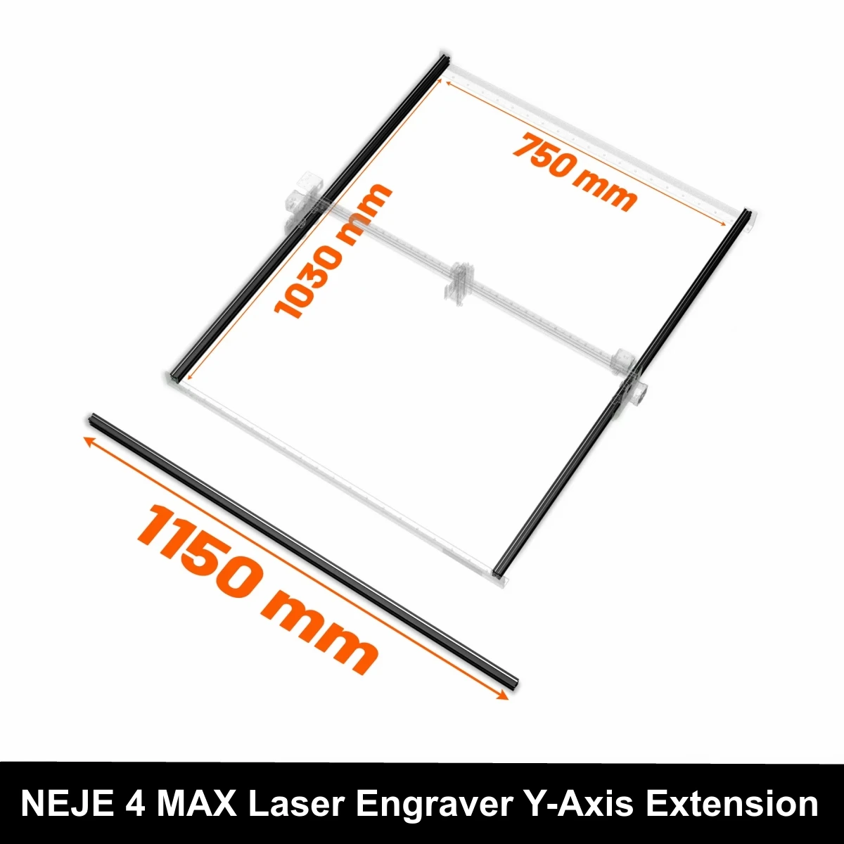 

1150mm Aluminum Profile Rail,Expand Working Area to 750*1030mm For NEJE 4 Max Laser Engraver Y-Axis Extension Kit