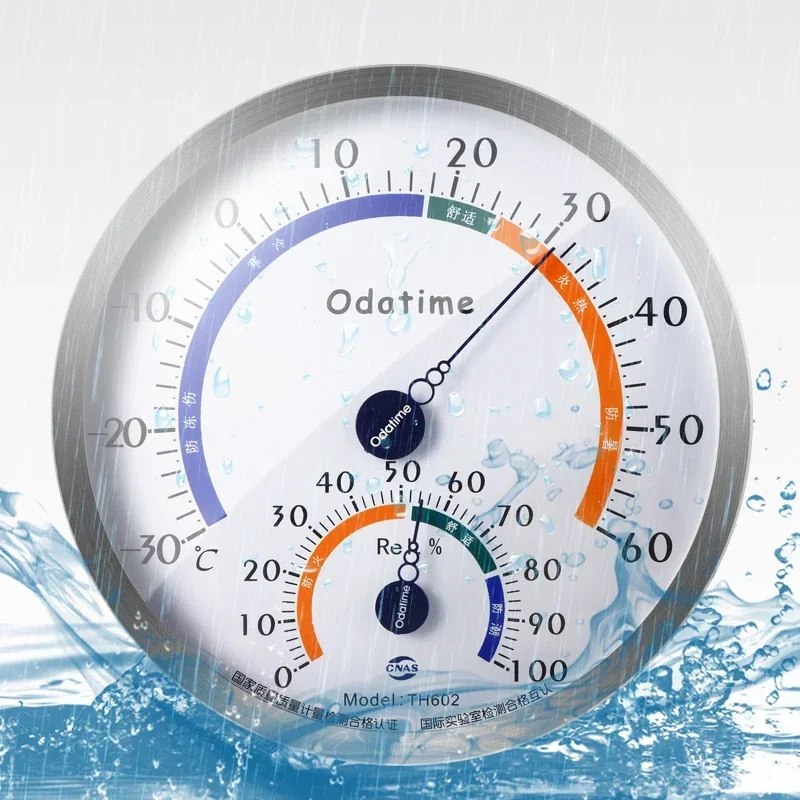 

Odatime Stainless Outdoor Instruments Tool Hygrometer Street Steel Thermometers Thermometer Measuring Thermo-hygrometer Window