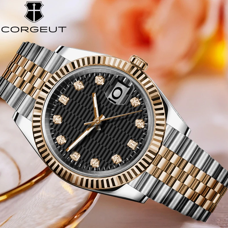 CORGEUT 36mm 39mm NH35a Business Luxury Diamond Men's Watches Automatic Mechanical Sapphire Mirror Waterproof Watch for Man Date
CORGEUT 36mm 39mm NH35a Business Luxury Diamond Men's Watches Automatic Mechanical Sapphire Mirror Waterproof Watch for Man Date