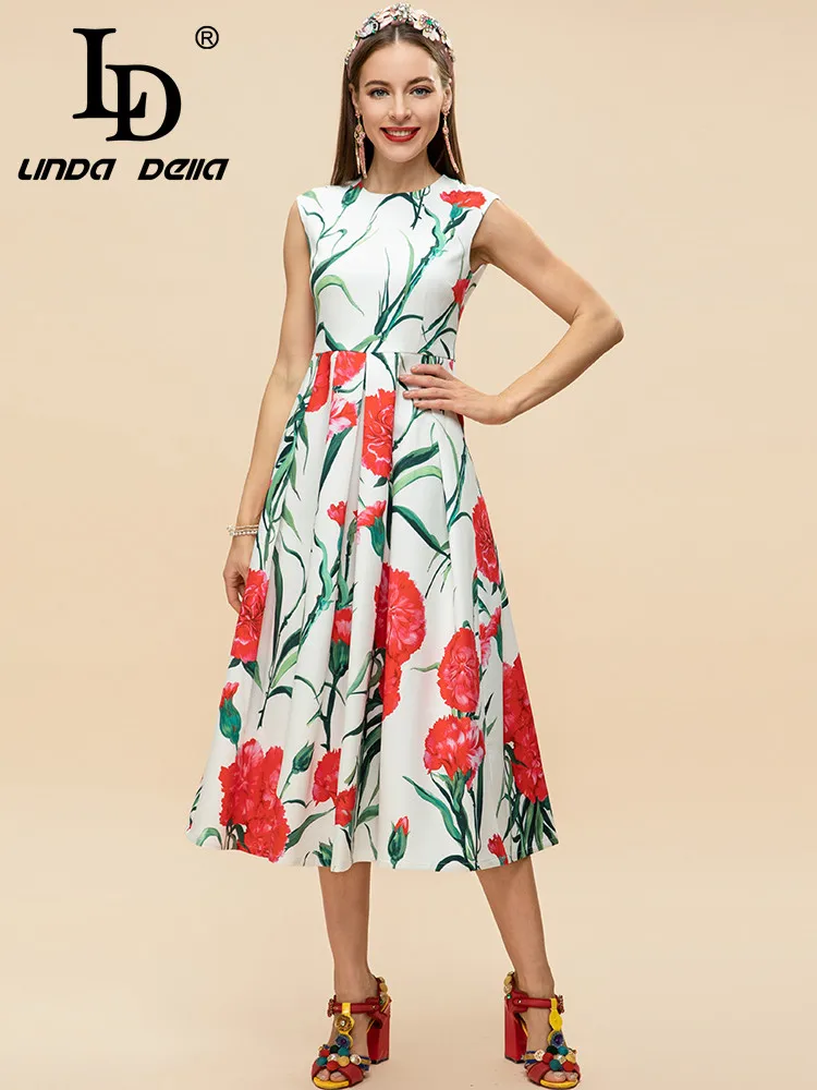 LD LINDA DELLA 2023 Designer Summer Women Fashion Party Midi Dress Flower Printed High waist A-line Sleevese Tank Dresses
LD LINDA DELLA 2023 Designer Summer Women Fashion Party Midi Dress Flower Printed High waist A-line Sleevese Tank Dresses