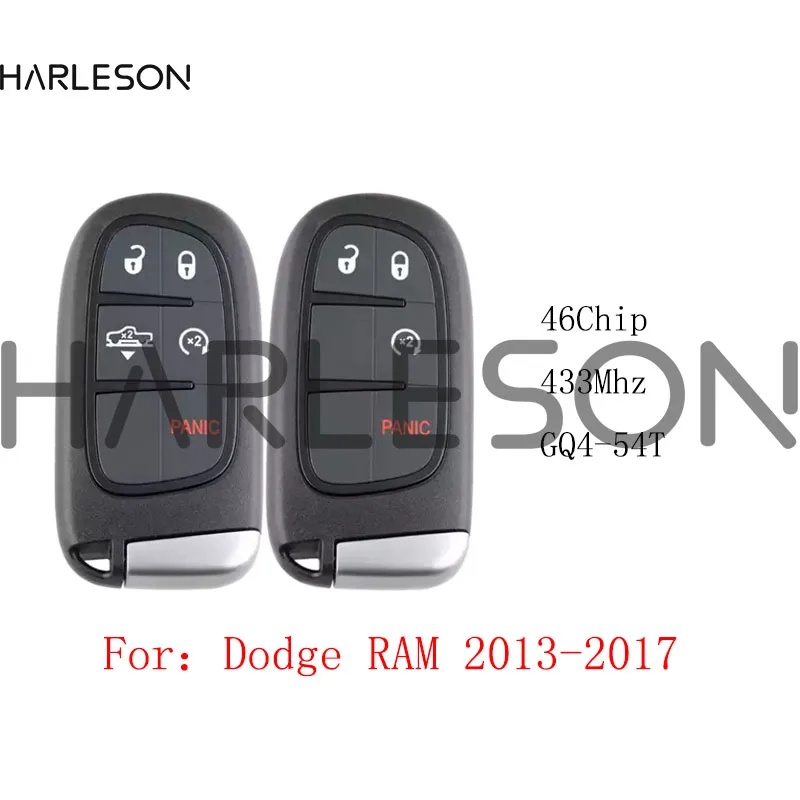 

GQ4-54T 4/5 BUT Smart Car Key For Dodge Ram 1500 2500 3500 2013-2017 Car Remote Key ID46 Chip 433Mhz