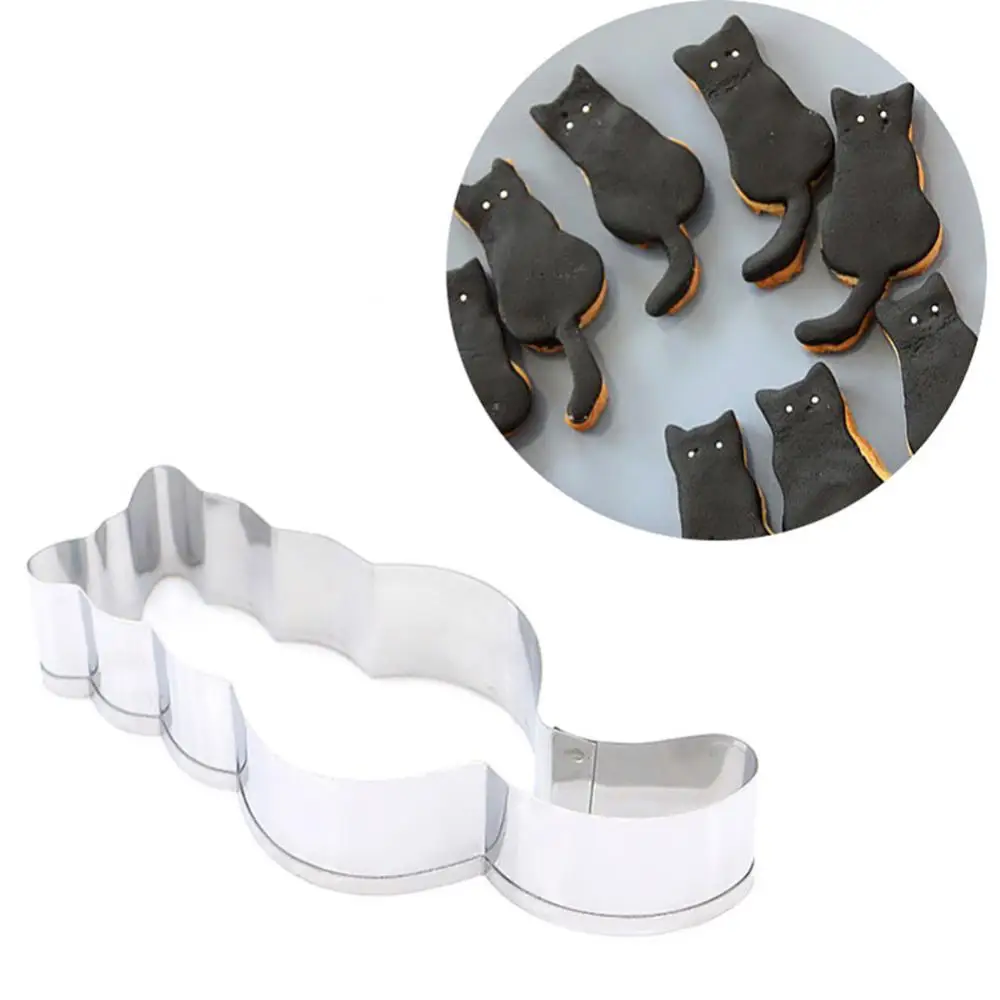 

Stainless Steel Cats Shape Biscuit Cookie Cutter Mold Fondant Cake Baking Tool Animal Cookie Stamp Cutters Bakeware Sugar Mass