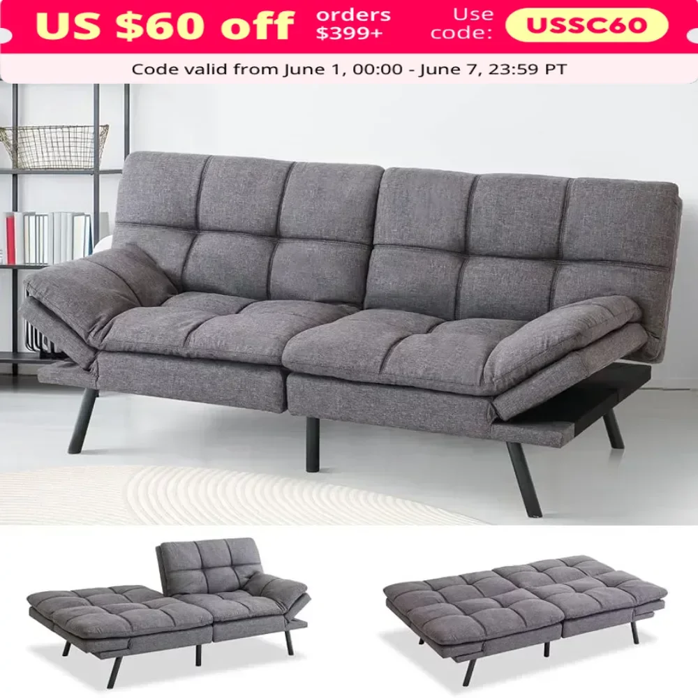 Futon Sofa Bed Memory Foam Convertible Futon Couch Bed Leather Sofa Sleeper Couch Love Seat For Living Room,Adjustable,Grey
Futon Sofa Bed Memory Foam Convertible Futon Couch Bed Leather Sofa Sleeper Couch Love Seat For Living Room,Adjustable,Grey