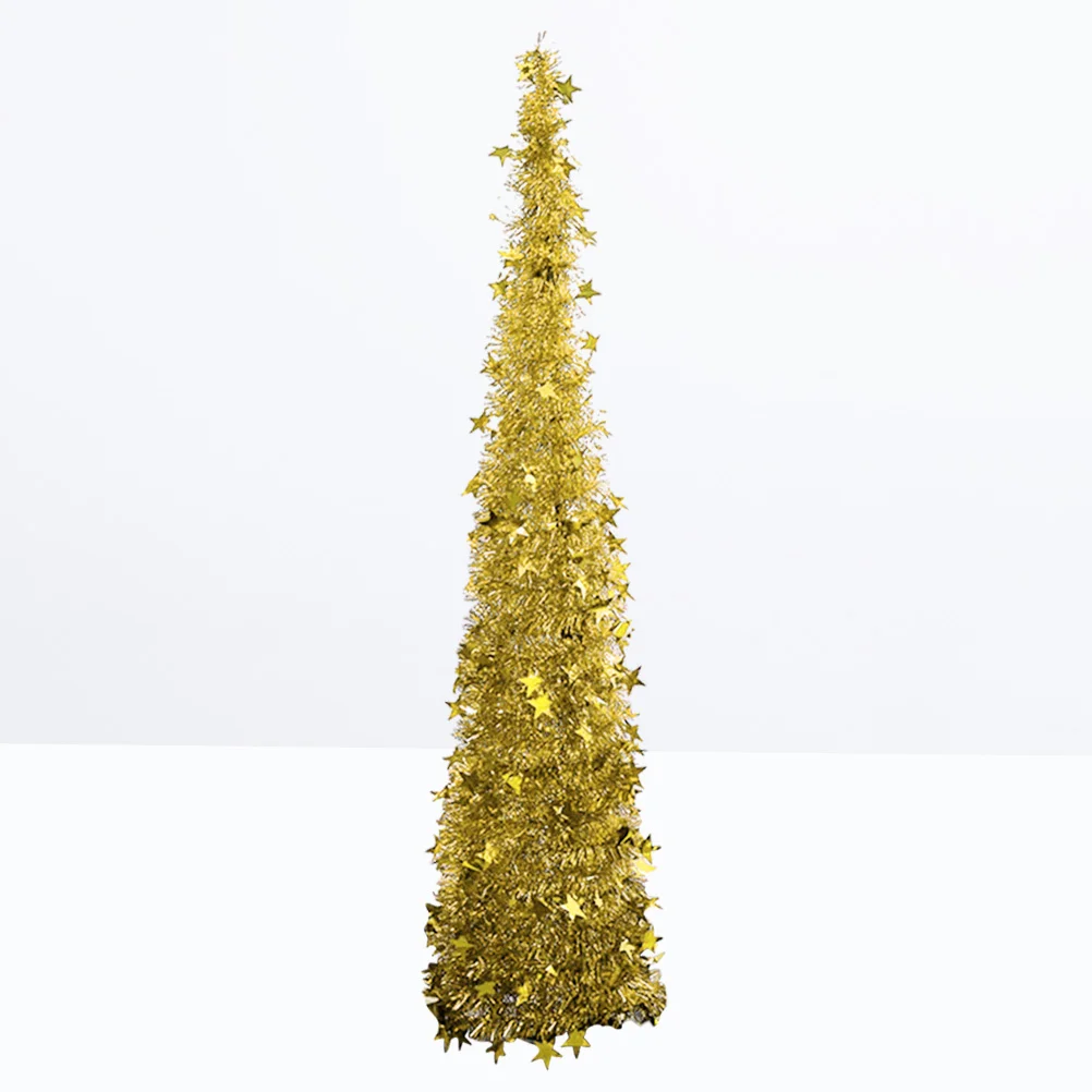 Christmas Tree Collapsible Xmas Sequin Tinsel Tree Glitter Tree Figurine Centerpiece Golden Classic Tree for Home Room
Christmas Tree Collapsible Xmas Sequin Tinsel Tree Glitter Tree Figurine Centerpiece Golden Classic Tree for Home Room