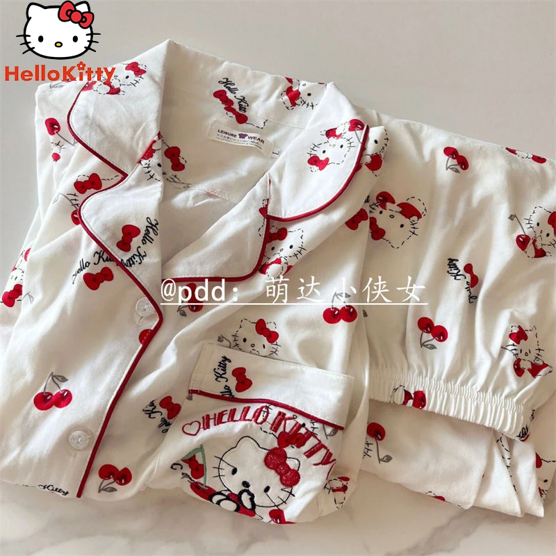 Новинка, милые аниме Hello Kittys, полакко, Sanrios, весенне-Осенняя мода, повседневный свободный милый женский домашний уличный набор, подарок
Новинка, милые аниме Hello Kittys, полакко, Sanrios, весенне-Осенняя мода, повседневный свободный милый женский домашний уличный набор, подарок