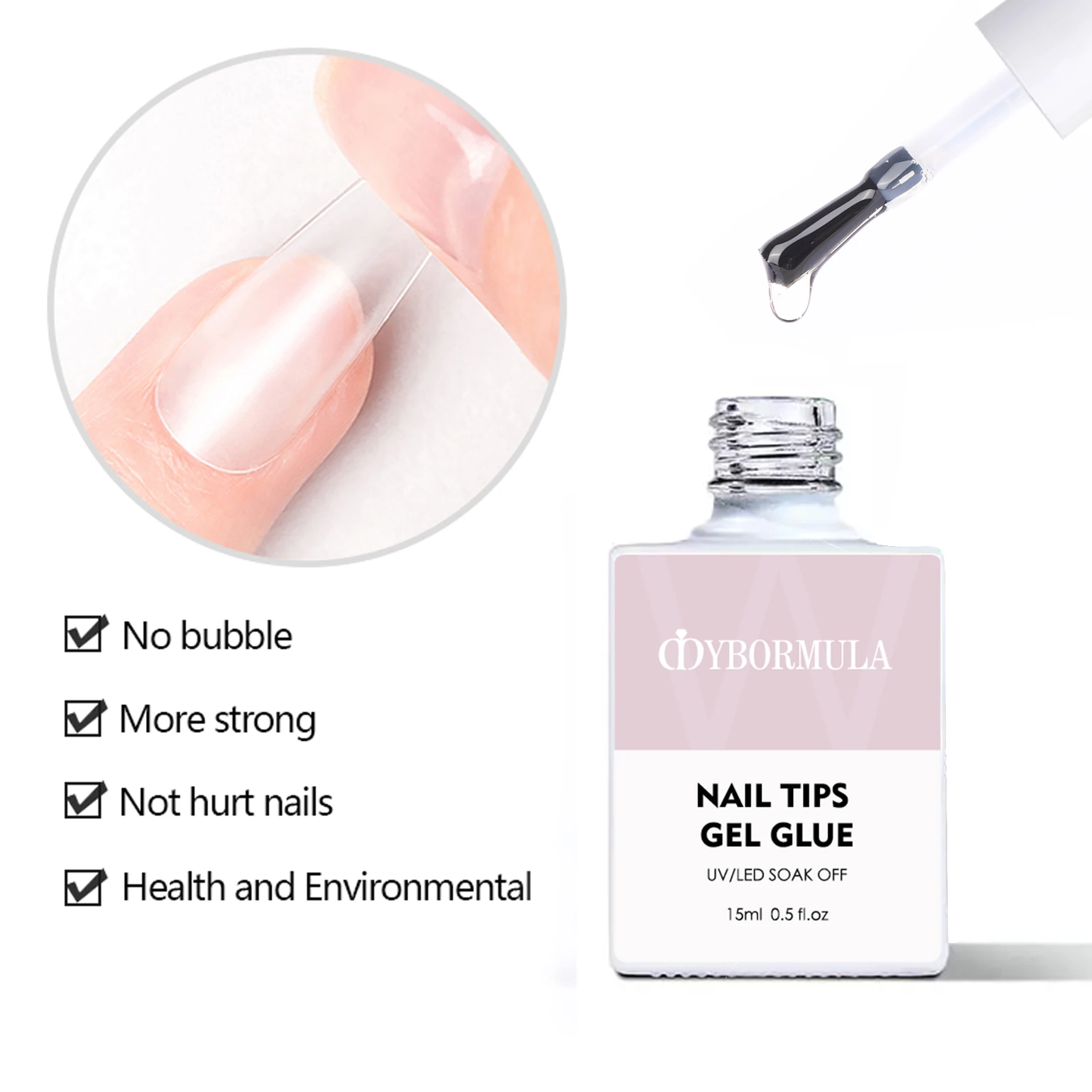 MYBORMULA Nail Tips Glue Gel and Base Gel 15ml for false Nails Multi-function Strong Gel Nail Art Decoration Adhesive Tool
MYBORMULA Nail Tips Glue Gel and Base Gel 15ml for false Nails Multi-function Strong Gel Nail Art Decoration Adhesive Tool