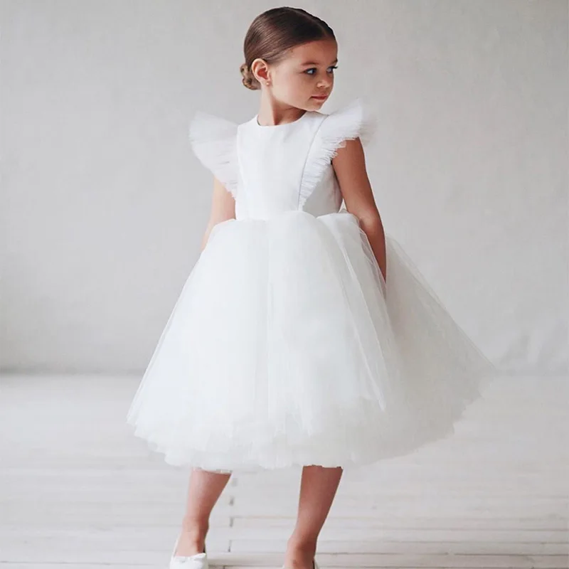 

Teenage Girls Dress Childrens Clothing Party Elegant Princess Long Tulle Baby Girls Kids Lace Wedding Ceremony Dresses