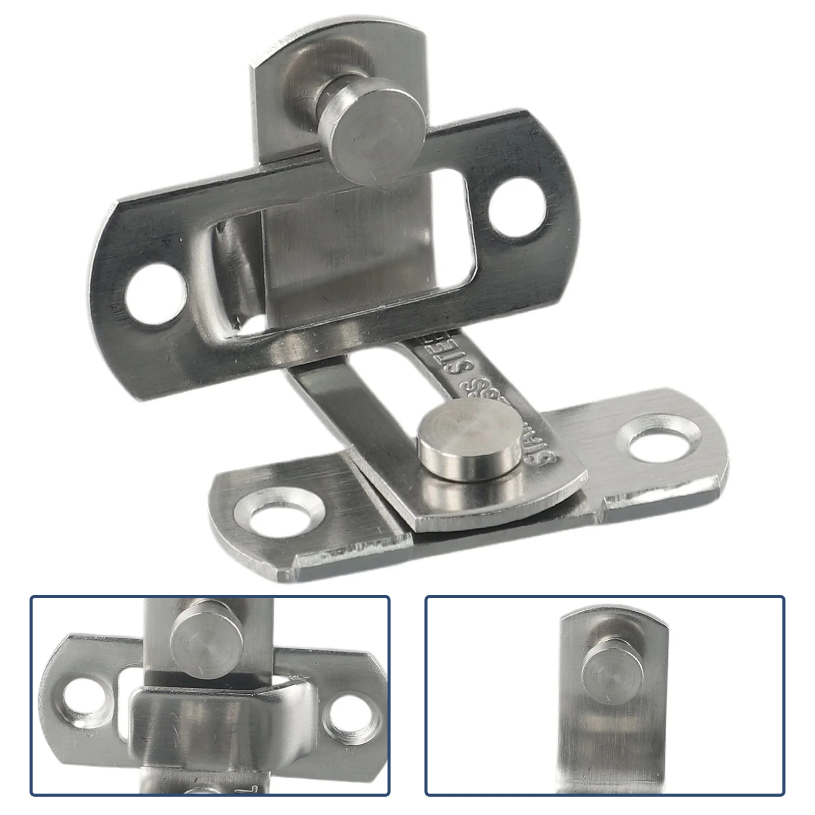 

Latch Door Bolt 3 Inch 90 Degree Buckle Hasp Silver Sliding Lock Stainless Steel Small Pet Cage Cabinet Drawer Sliding Door