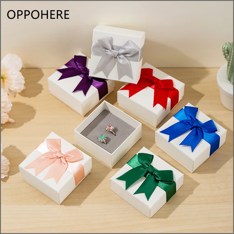 

New Bowknot Jewelry Box for Necklace Ring Earrings Bracelet Pendant Organizer Paper Heaven and Earth Cover Gifts Packaging Boxes