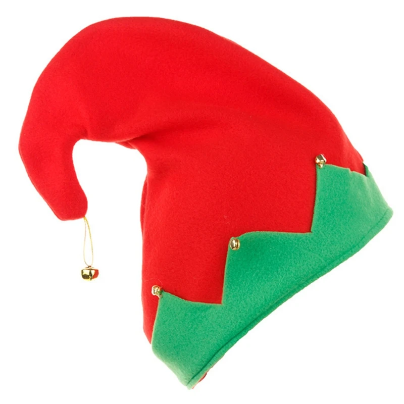 

Elf Hats Plush Made for Boys Girls Caps for Festive Christmas Eve Santa Hats with Metal Made Bell Ornament at the Top