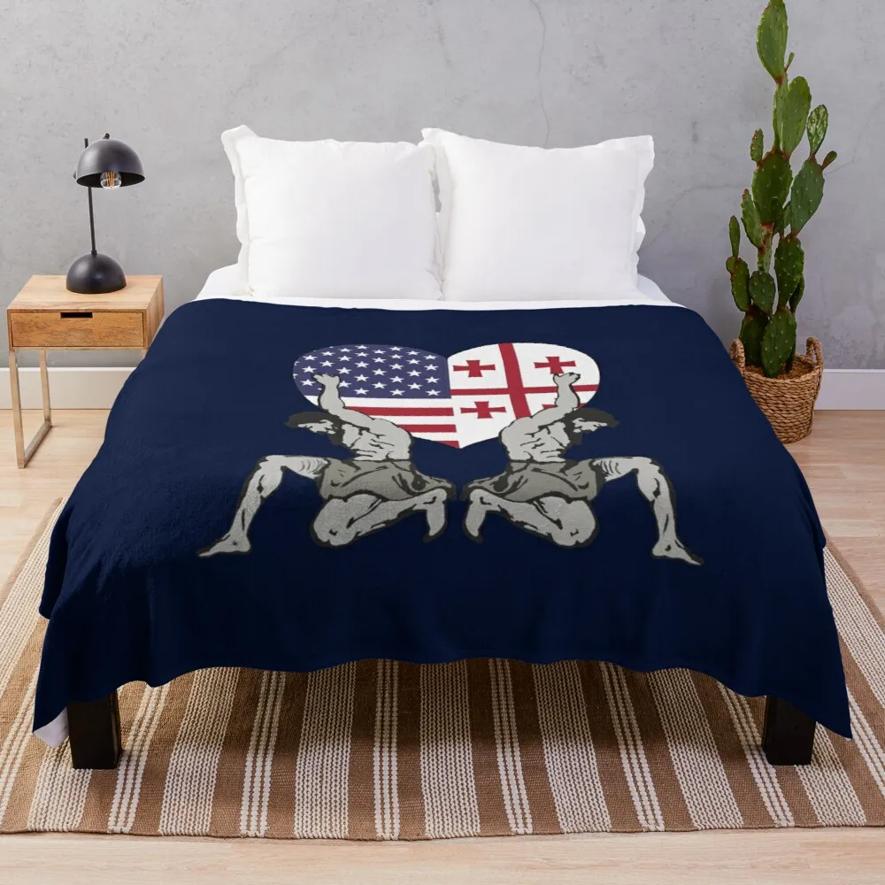 Flag of Georgia and Flag of USA, Georgian Americans Gift Throw Blanket Blanket For Decorative Sofa Comforter Blanket
Flag of Georgia and Flag of USA, Georgian Americans Gift Throw Blanket Blanket For Decorative Sofa Comforter Blanket