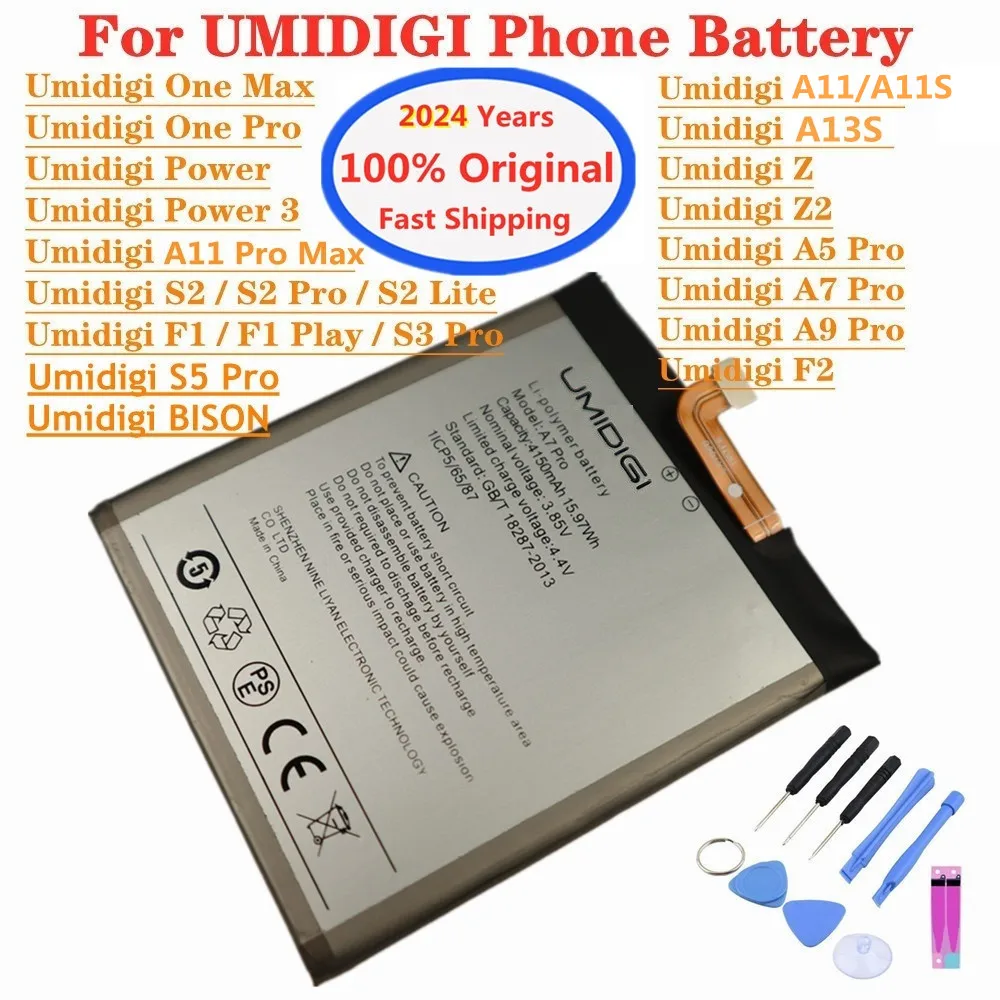 

2024 Original Battery For UMI Umidigi A7 A7S A9 A5 Pro A11S A13S A11 Pro Max Bison GT2 X10S F2 F1 Power 3 S2 C1 G1 Z2 S3 S5 Pro