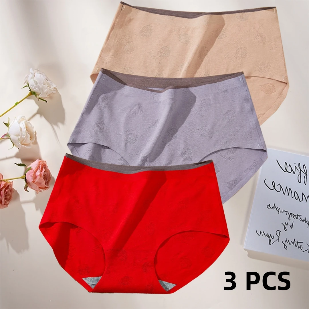 New Simple Style Large Style Women's Low Waist Underwear Solid Color Jacquard Adhesive Seamless Girl's 3 Pieces Briefs
New Simple Style Large Style Women's Low Waist Underwear Solid Color Jacquard Adhesive Seamless Girl's 3 Pieces Briefs