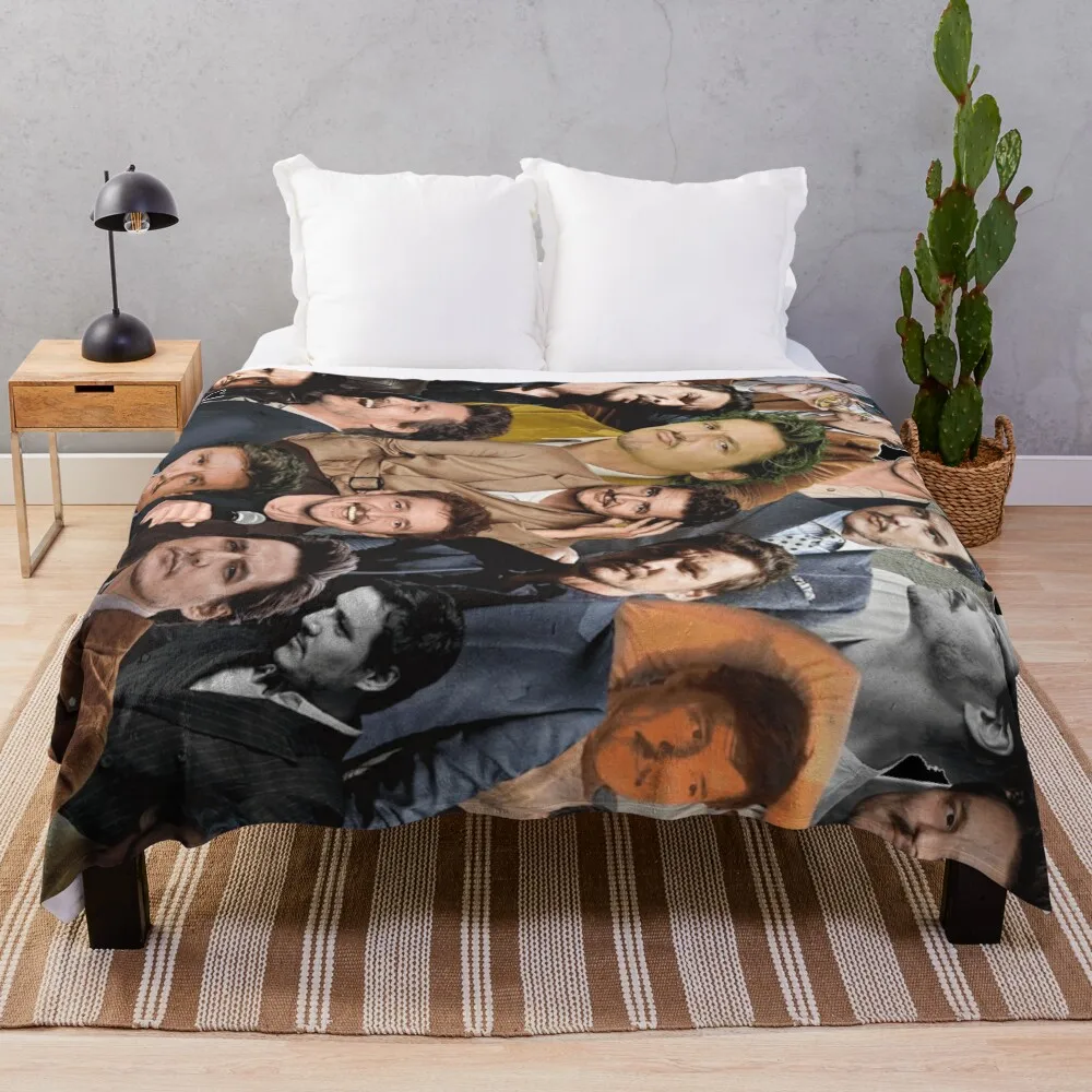 

pedro pascal photo collage Throw Blanket Decorative Blankets Sofas For Sofa Thin Comforter Blanket