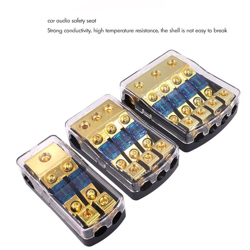 Car Audio Distribution Fuse Block, Mini ANL Fuse Box Holder Distribution Block (0-4GA)IN-(4-8GA)OUT 2/3/4 Way Fuses Holder 60A
Car Audio Distribution Fuse Block, Mini ANL Fuse Box Holder Distribution Block (0-4GA)IN-(4-8GA)OUT 2/3/4 Way Fuses Holder 60A