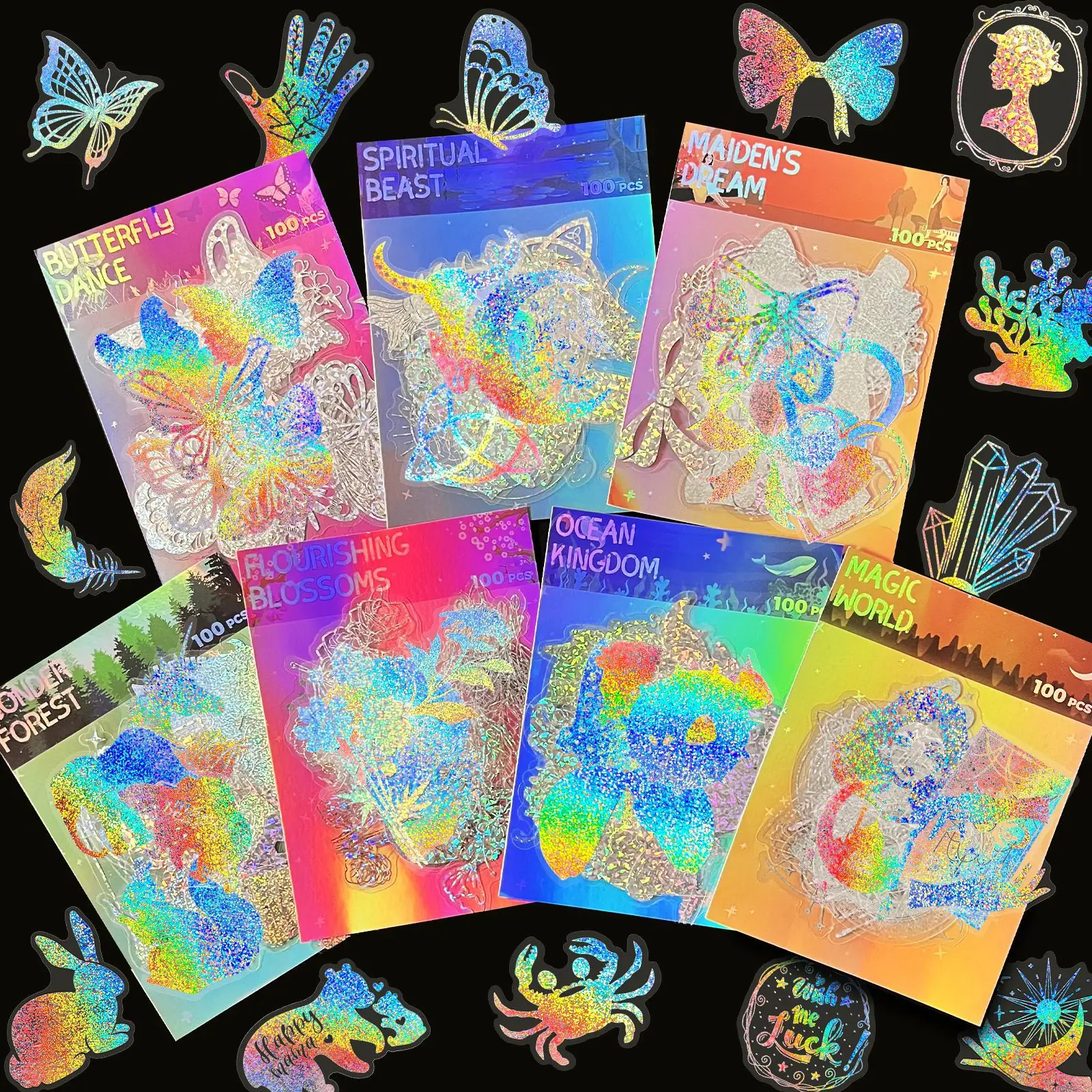 100PCS Holographic Laser Butterfly Cartoon Handbook Stickers Transparent Luggage Skateboard DIY Graffiti Girl Sticker Decals
100PCS Holographic Laser Butterfly Cartoon Handbook Stickers Transparent Luggage Skateboard DIY Graffiti Girl Sticker Decals