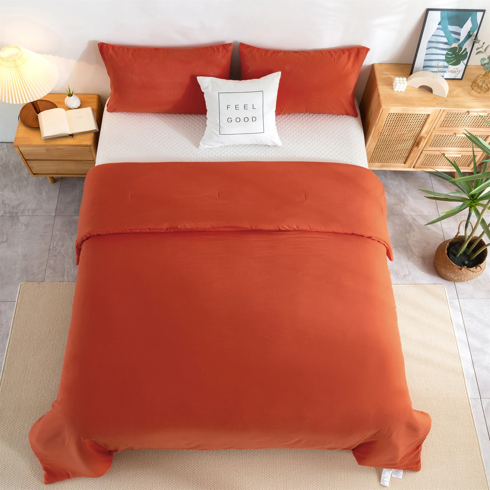 Sliky Super Soft Washable Cotton Orange Bedding Comforter King Sets Comy Fluffy Pillow Shams All Seasons
Sliky Super Soft Washable Cotton Orange Bedding Comforter King Sets Comy Fluffy Pillow Shams All Seasons