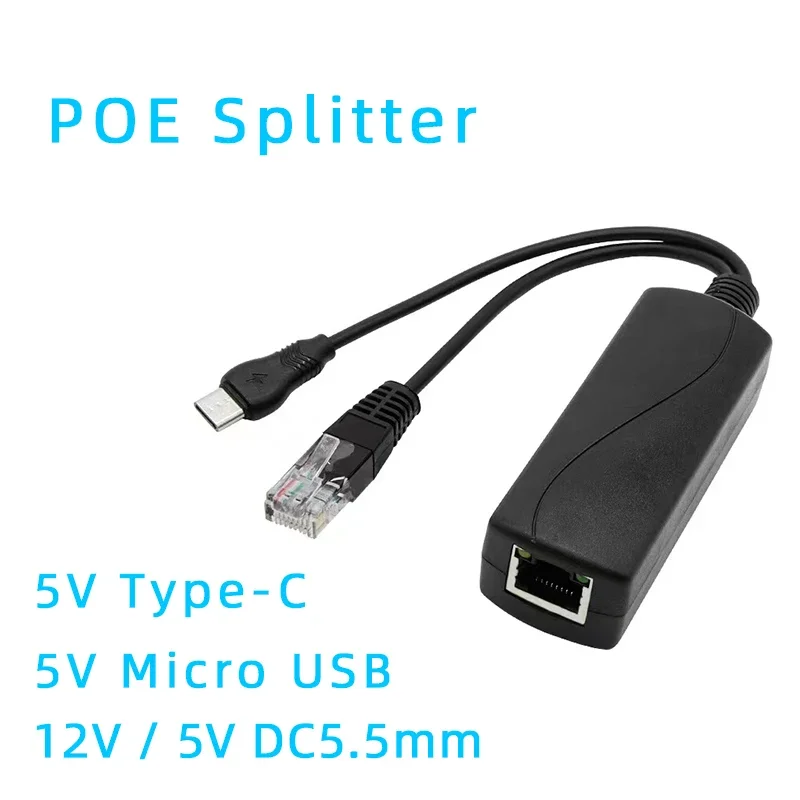 POE Splitter 48V To 5V 12V Micro USB tpye-C BarrelJack Power Supply for Huawei for Hikvision for Bobcat for Raspberry Pi
POE Splitter 48V To 5V 12V Micro USB tpye-C BarrelJack Power Supply for Huawei for Hikvision for Bobcat for Raspberry Pi