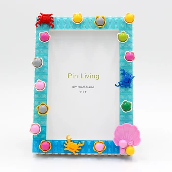 Pinliving 오션 시리즈 쉘 아기 DIY 빌딩 블록 간단한 사진 프레임 세트 유치원 수제 활동 현대