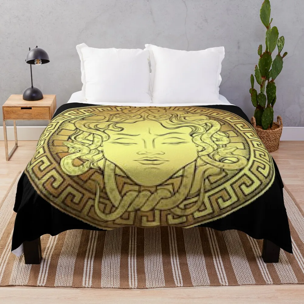 Gold Medusa snake head Throw Blanket wednesday for winter Thermal Soft Big Blankets
Gold Medusa snake head Throw Blanket wednesday for winter Thermal Soft Big Blankets