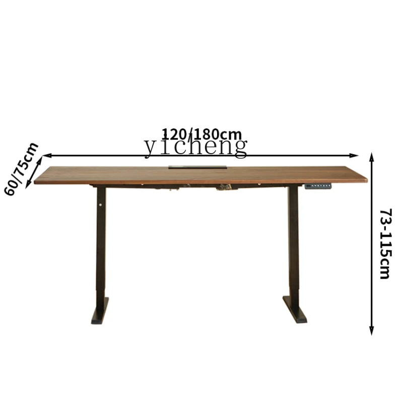 

ZF Black Walnut Intelligent Lifting Office Learning Home Living Room Workbench Computer Desk