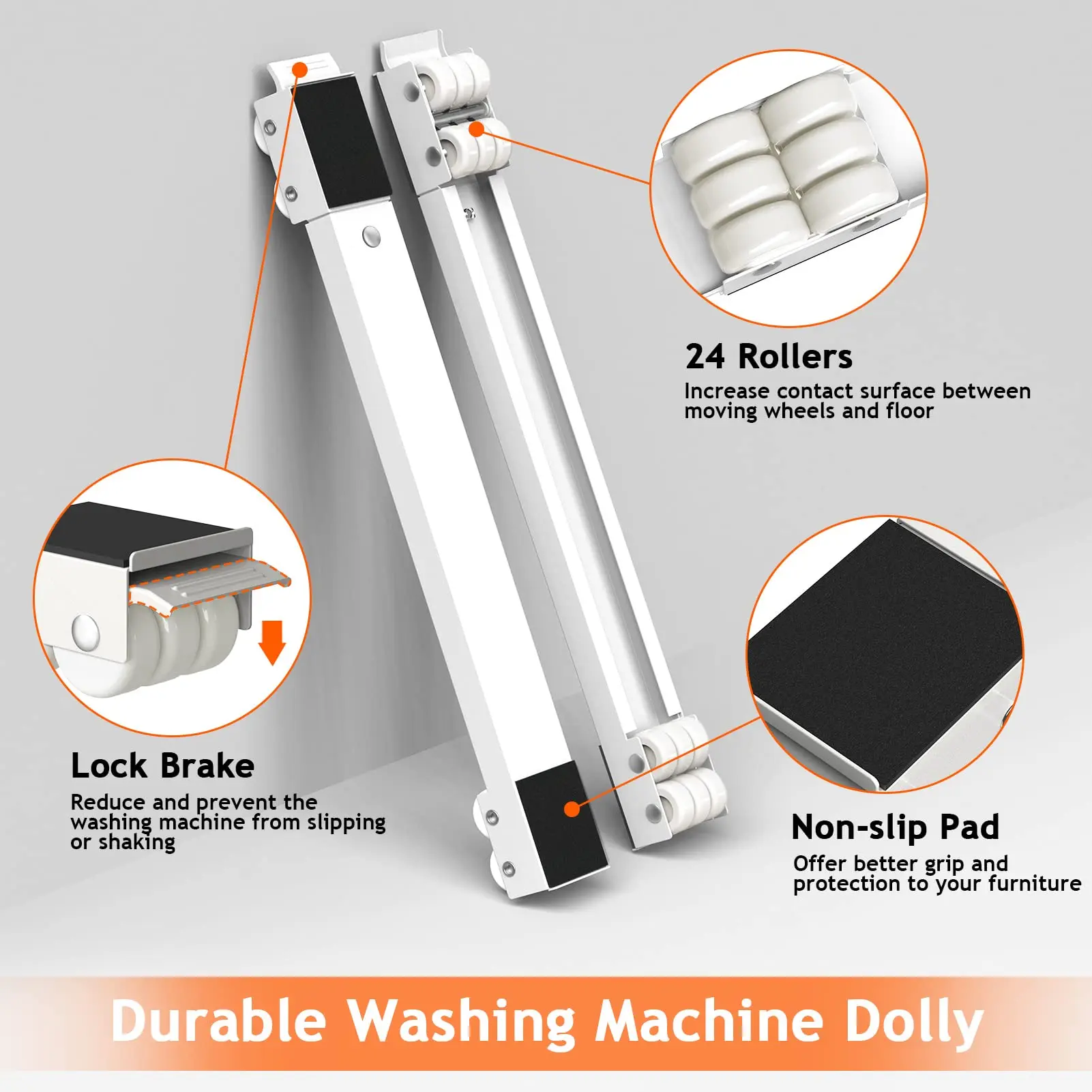 Adjustable Furniture Moving Roller Wheels Washer Dryer Fridge Mobile Rolling Base Home Appliance Storage Rack Raised Bracket
Adjustable Furniture Moving Roller Wheels Washer Dryer Fridge Mobile Rolling Base Home Appliance Storage Rack Raised Bracket