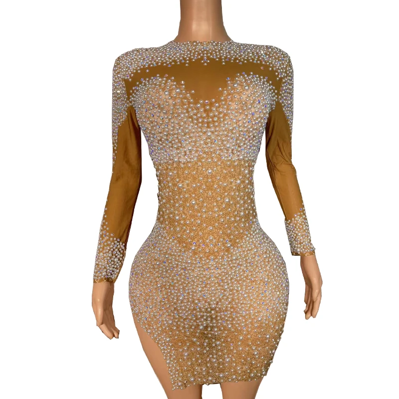 Стразы, женское сексуальное коричневое платье с блестящими жемчужинами, платье для вечеринки на день рождения, костюм певицы для ночного клуба
Стразы, женское сексуальное коричневое платье с блестящими жемчужинами, платье для вечеринки на день рождения, костюм певицы для ночного клуба