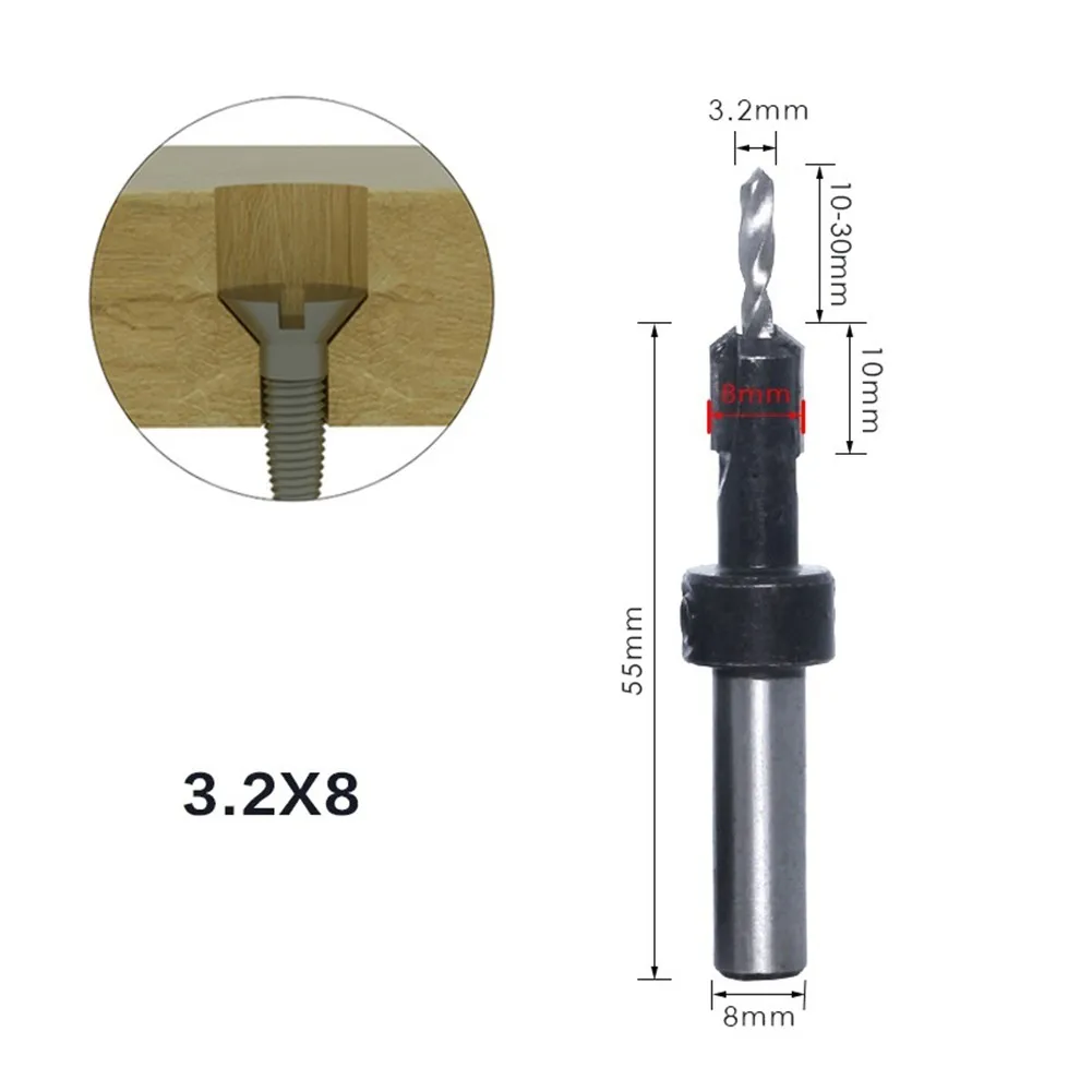 8mm Shank Countersink Drill Bit Bore Countersink Drill Drill Hard Alloy Round Shank Screw Self-Tapping Woodworking
8mm Shank Countersink Drill Bit Bore Countersink Drill Drill Hard Alloy Round Shank Screw Self-Tapping Woodworking