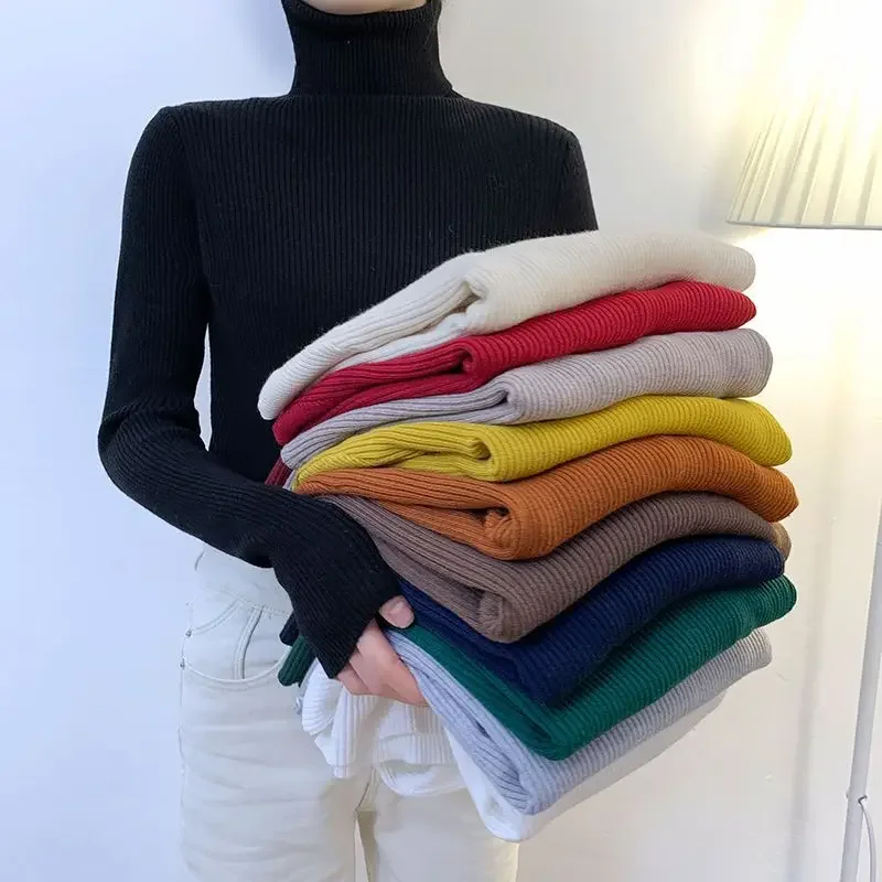 New Winter Fashion Simple Women Tops Turtleneck Sweater Pullover Elastic Knit Ladies Jumper Casual Solid Black Female Basic
New Winter Fashion Simple Women Tops Turtleneck Sweater Pullover Elastic Knit Ladies Jumper Casual Solid Black Female Basic
