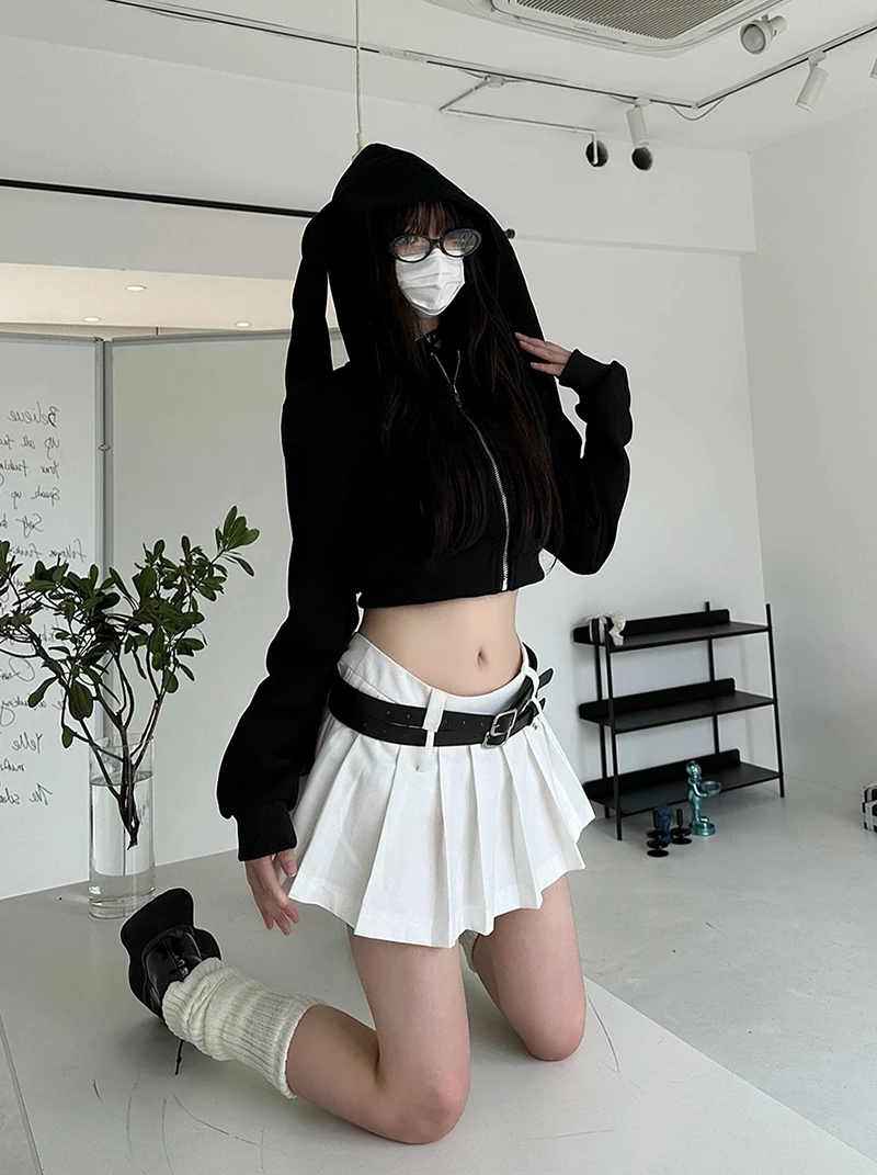 Retro Long Rabbit Ear Hoodies Y2k Women Solid Color Zipper Hooded Sweatshirt Harajuku Casual Loose Jacket Coats 
Retro Long Rabbit Ear Hoodies Y2k Women Solid Color Zipper Hooded Sweatshirt Harajuku Casual Loose Jacket Coats