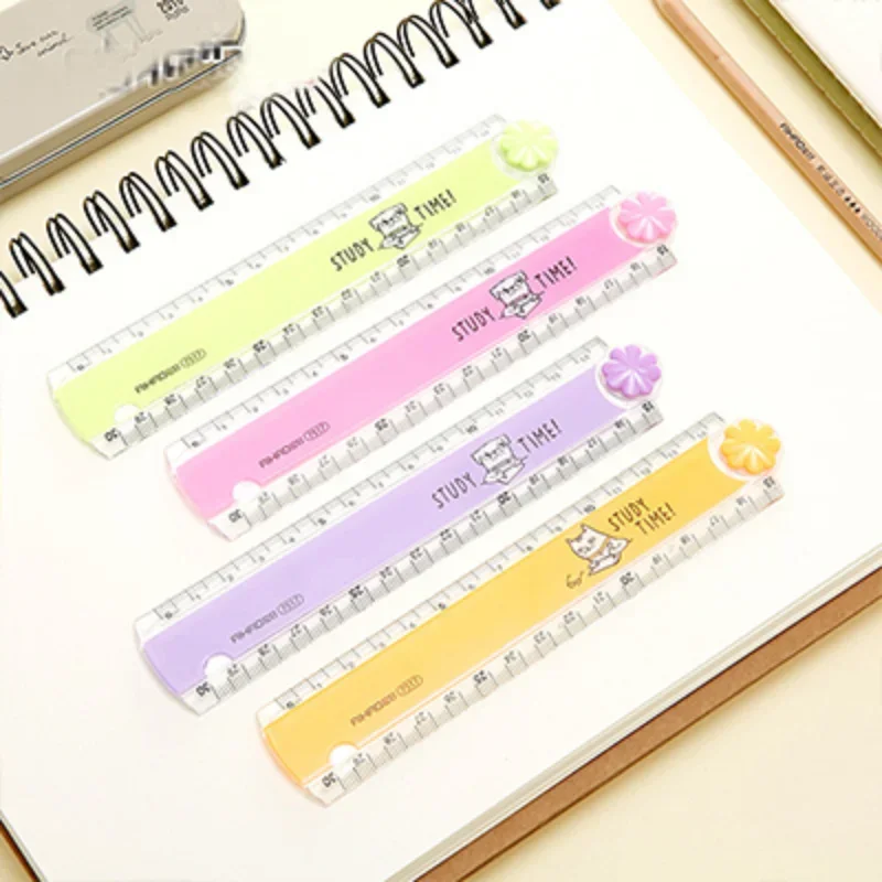 

30CM Kawaii Study Time Color Folding Ruler for Kids Students Office School Stationery Multifunction DIY Drawing Rulers Cute