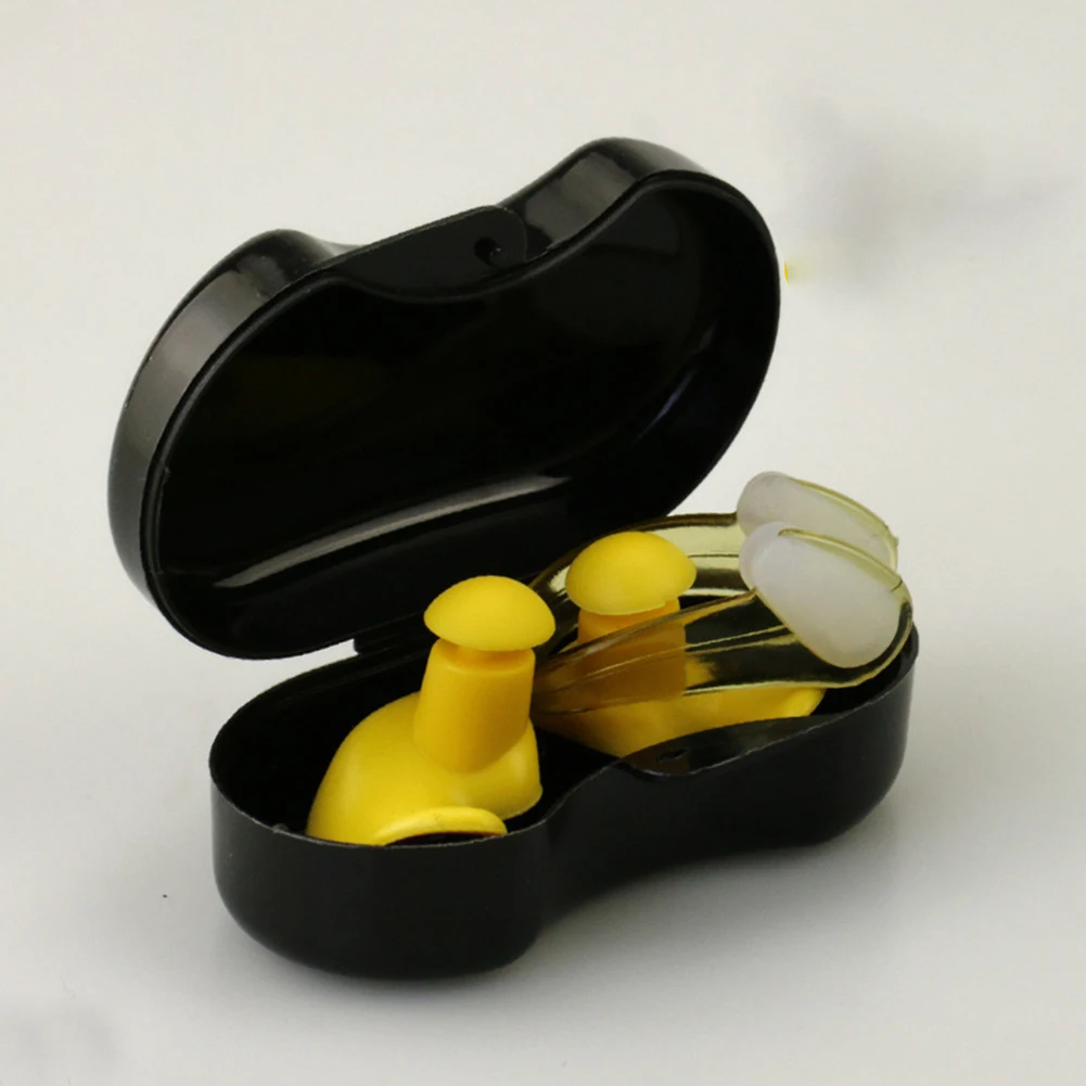 

Swimming Earplugs Silicone Ear Plugs Waterproof Spiral Diving Earplugs+Nose Clip Protection Sound Blocking Earplugs