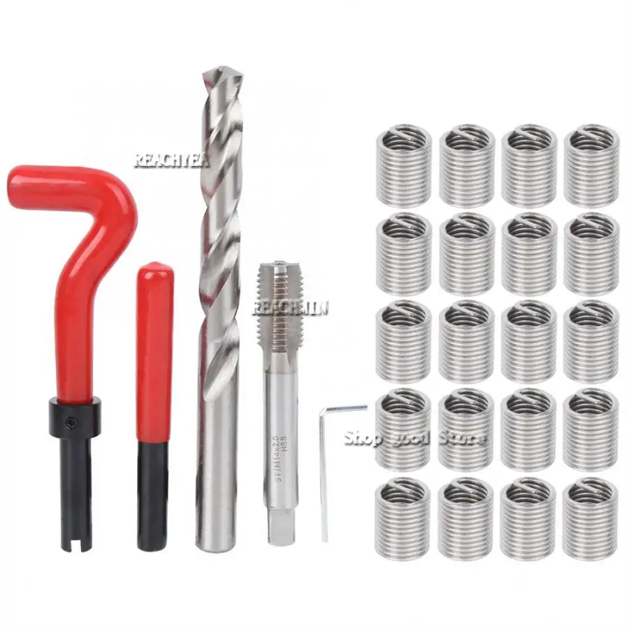 25pcs M3/M4/M5/M6/M7/M8/M10/M12/M14 Thread Repair Insert Kit Damaged Thread Restoration Tools Metal Screw Sleeve Repair Inserts 
25pcs M3/M4/M5/M6/M7/M8/M10/M12/M14 Thread Repair Insert Kit Damaged Thread Restoration Tools Metal Screw Sleeve Repair Inserts