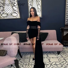 Sexy Black High Low Prom Dresses Off The Shoulder Birthday Party Gown Customer Made Women Dress Robe De Soirée De Mariage
Sexy Black High Low Prom Dresses Off The Shoulder Birthday Party Gown Customer Made Women Dress Robe De Soirée De Mariage