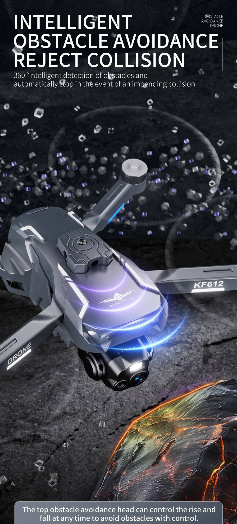 Dron profesional KF612 con cámara 4K HD para evitar obstáculos flujo óptico FPV sin escobillas RC Quadcopter para niños adultos Dron profesional KF612 con cámara 4K HD para evitar obstáculos flujo óptico FPV sin escobillas RC Quadcopter para niños adultos