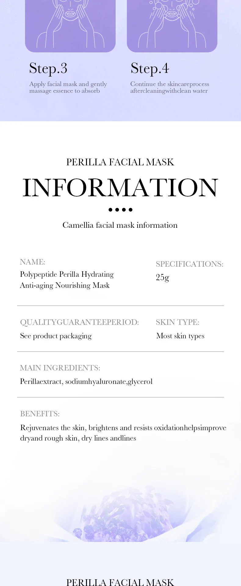 10pcs Polypeptide Perilla Hydrating Anti-Aging Nourishing Mask Moisturizing Oil Control Shrink Pores Anti Aging Face Skin Care 15 Se90ff480e31f45579453c7a79b273632m