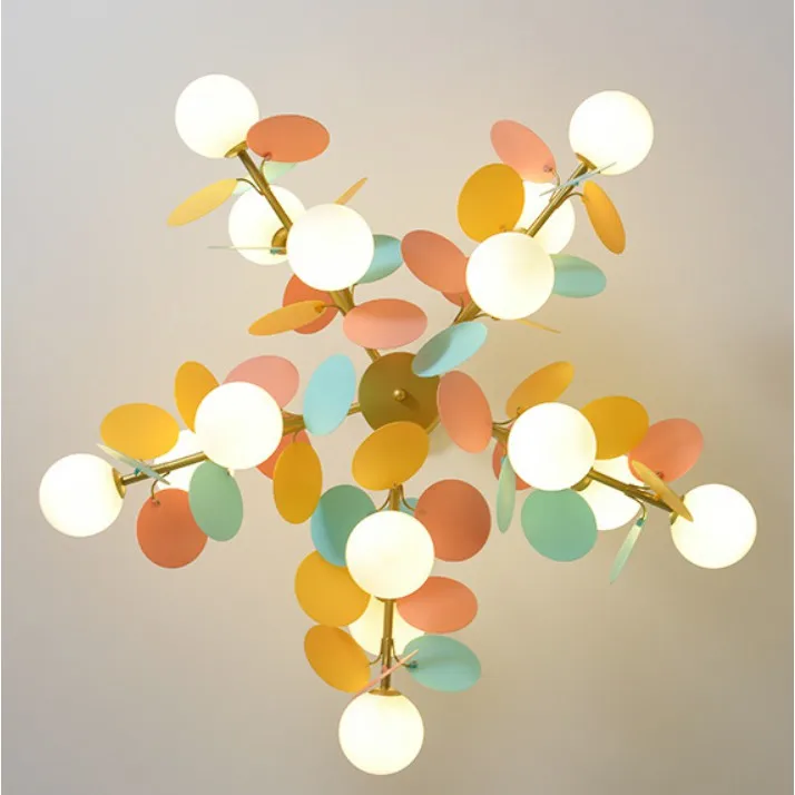 110V one bedroom children's room chandelier Nordic lamps personality creative living room lights macaroon
110V one bedroom children's room chandelier Nordic lamps personality creative living room lights macaroon